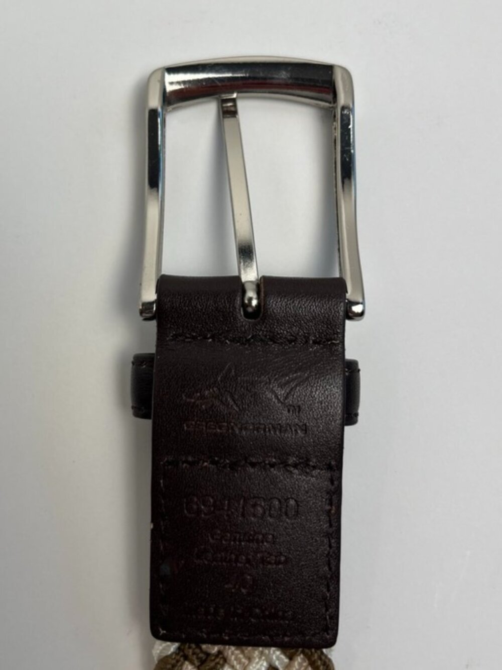 Greg Norman Performance Woven Braided Golf Belt Beige Size 40 - Picture 3 of 8